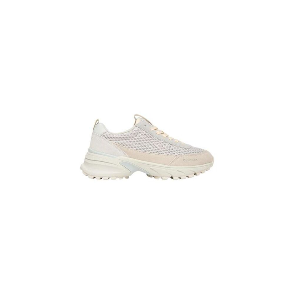 Calvin Klein Jeans Beige Leather Chunky Women's Sneakers
